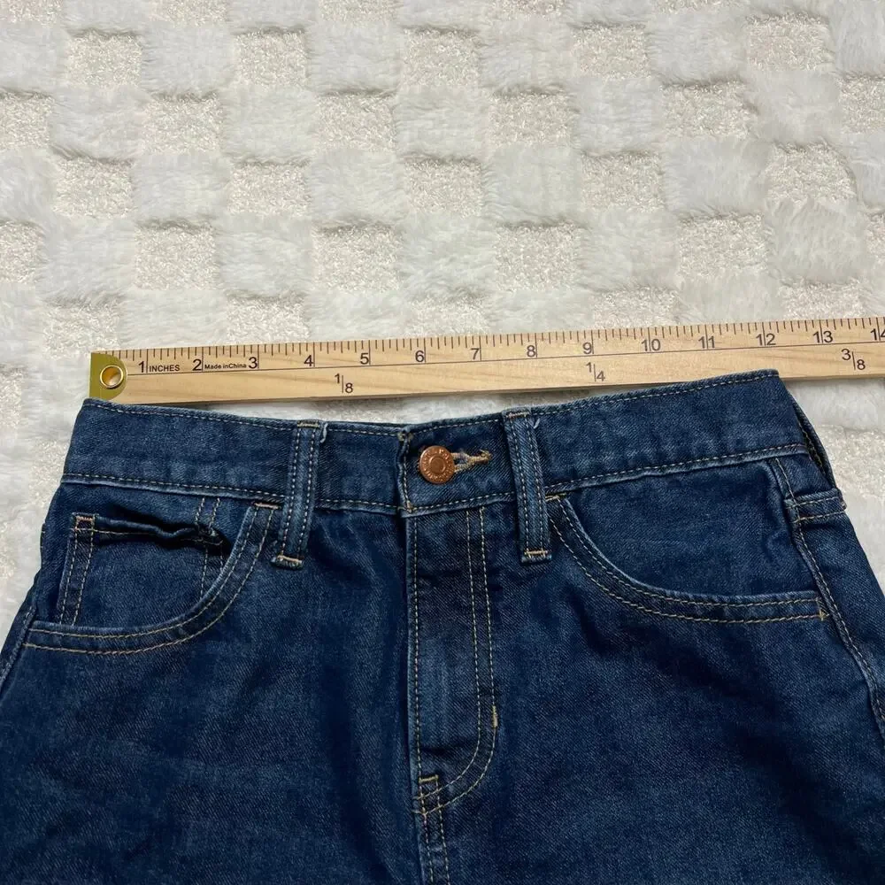 Old Navy Girls 10 Baggy Wide Leg Jeans Adjustable Waist Hem Wear